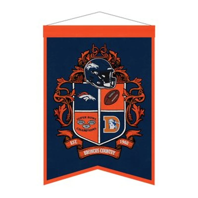 Denver Broncos 15" x 22" Crest Banner