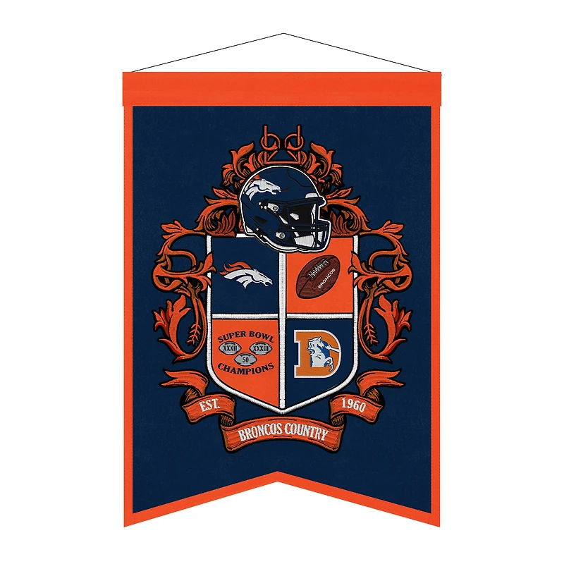 Denver Broncos 15" x 22" Crest Banner