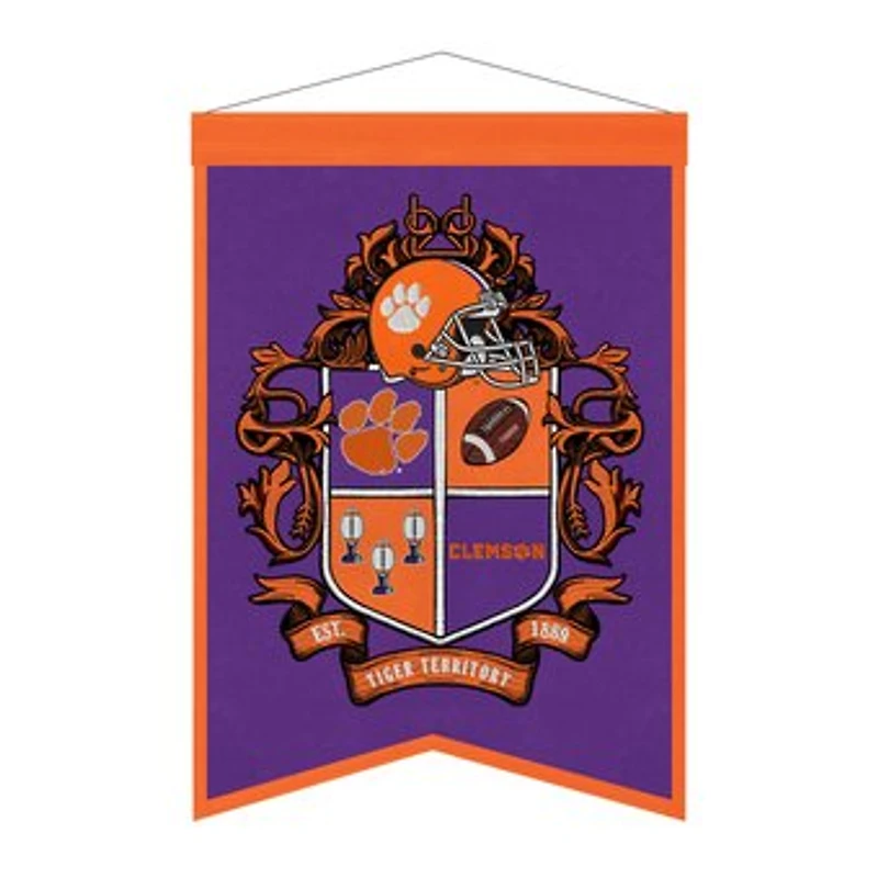Clemson Tigers 15" x 22" Crest Banner