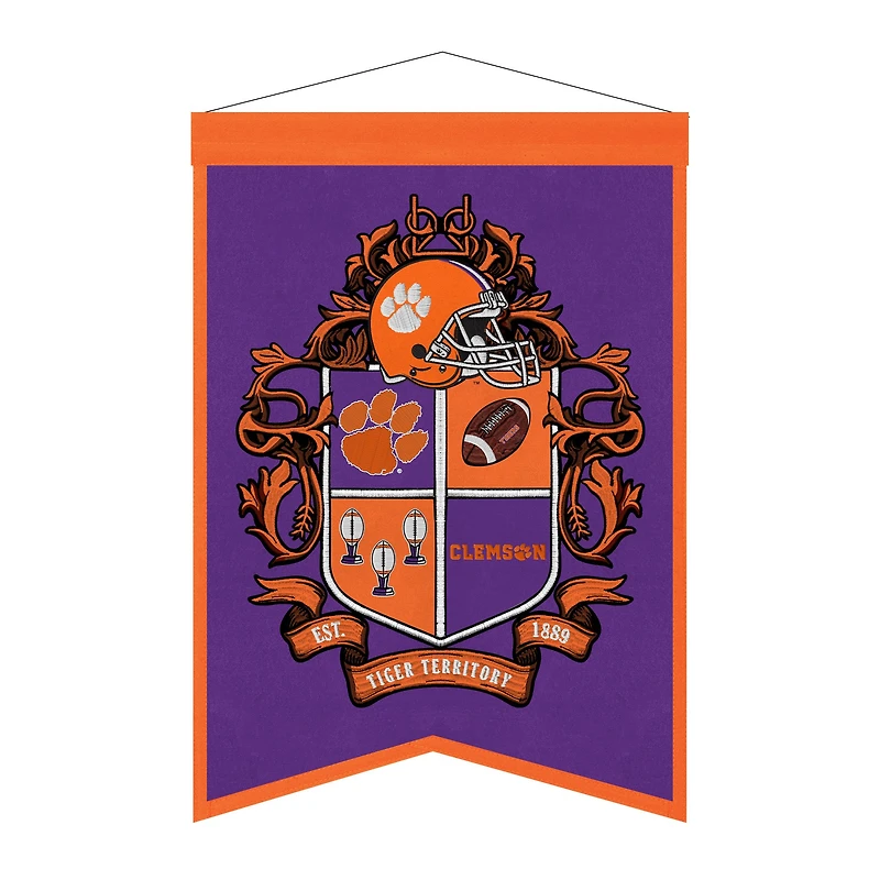 Clemson Tigers 15" x 22" Crest Banner