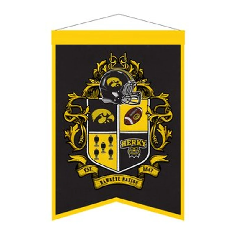 Iowa Hawkeyes 15" x 22" Crest Banner