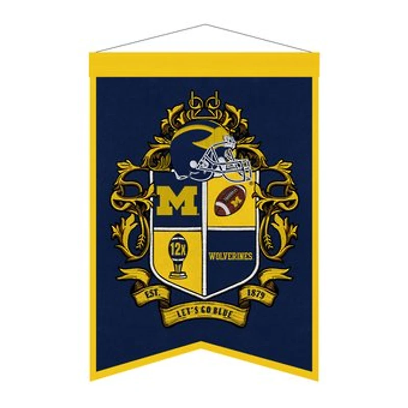 Michigan Wolverines 15" x 22" Crest Banner