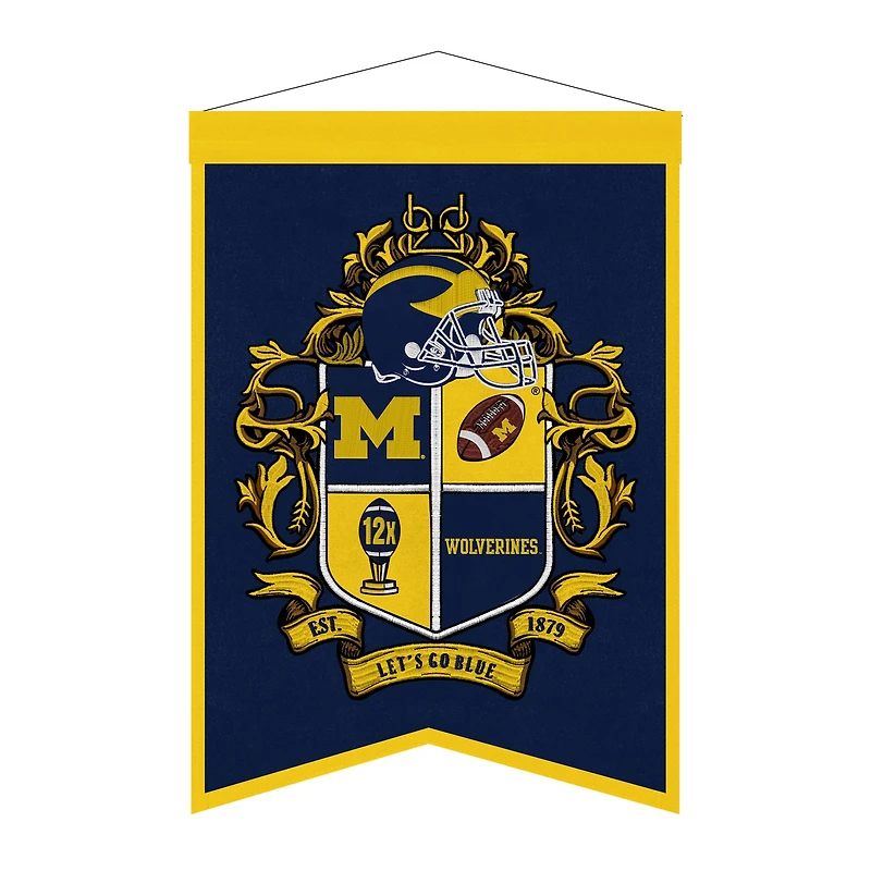 Michigan Wolverines 15" x 22" Crest Banner
