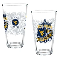 West Virginia Mountaineers Hometown Series 16oz Pint Glass 2-Piece Set with Gift Box