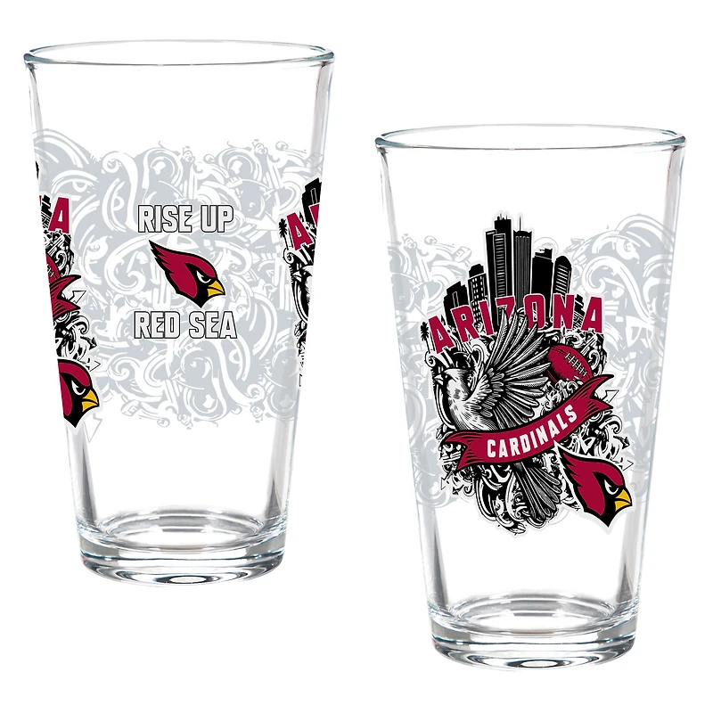 Arizona Cardinals Hometown Series 16oz Pint Glass 2-Piece Set with Gift Box