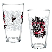 Atlanta Falcons Hometown Series 16oz Pint Glass 2-Piece Set with Gift Box