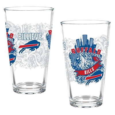 Buffalo Bills Hometown Series 16oz Pint Glass 2-Piece Set with Gift Box