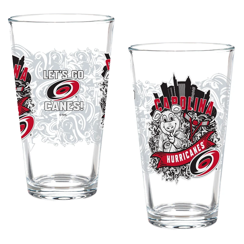 Carolina Hurricanes Hometown Series 16oz Pint Glass 2-Piece Set with Gift Box