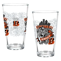 Cincinnati Bengals Hometown Series 16oz Pint Glass 2-Piece Set with Gift Box