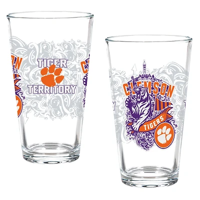 Clemson Tigers Hometown Series 16oz Pint Glass 2-Piece Set with Gift Box