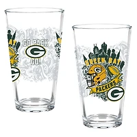 Green Bay Packers Hometown Series 16oz Pint Glass 2-Piece Set with Gift Box