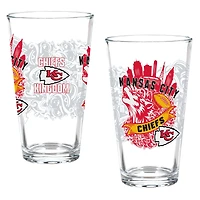 Kansas City Chiefs Hometown Series 16oz Pint Glass 2-Piece Set with Gift Box