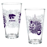 Kansas State Wildcats Hometown Series 16oz Pint Glass 2-Piece Set with Gift Box