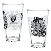 Las Vegas Raiders Hometown Series 16oz Pint Glass 2-Piece Set with Gift Box