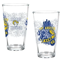 Los Angeles Rams Hometown Series 16oz Pint Glass 2-Piece Set with Gift Box