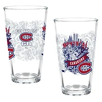 Montreal Canadiens Hometown Series 16oz Pint Glass 2-Piece Set with Gift Box