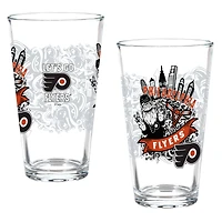 Philadelphia Flyers Hometown Series 16oz Pint Glass 2-Piece Set with Gift Box