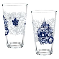 Toronto Maple Leafs Hometown Series 16oz Pint Glass 2-Piece Set with Gift Box