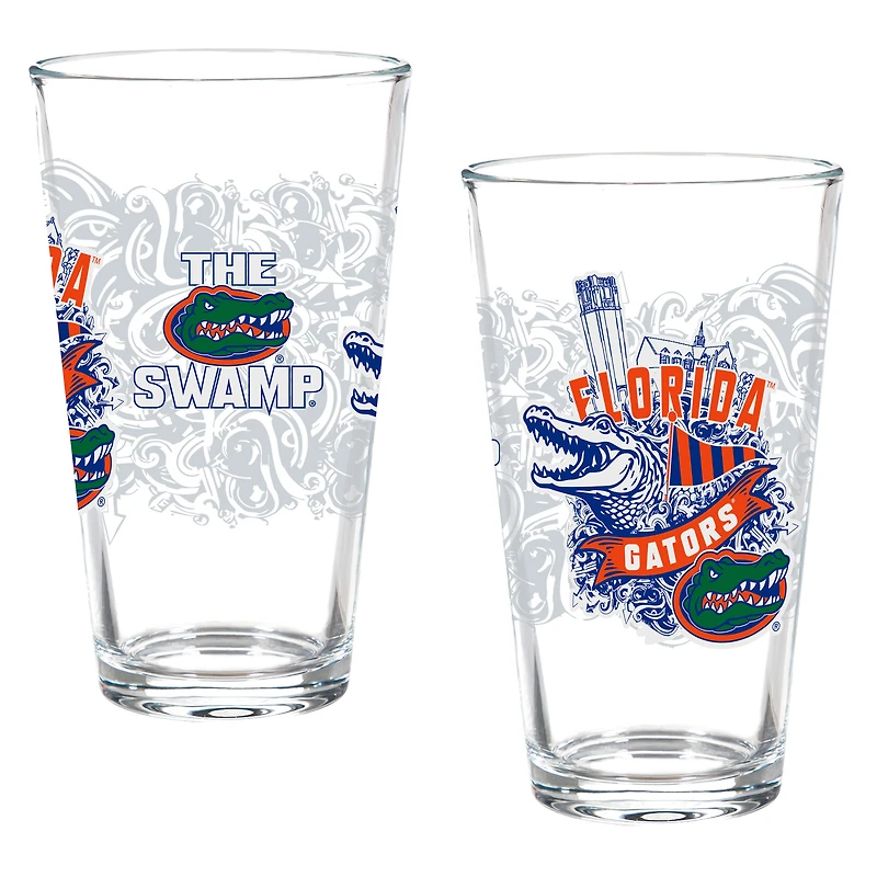 Florida Gators Hometown Series 16oz Pint Glass 2-Piece Set with Gift Box