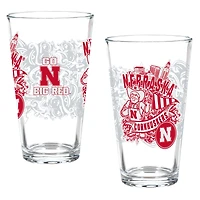 Nebraska Huskers Hometown Series 16oz Pint Glass 2-Piece Set with Gift Box