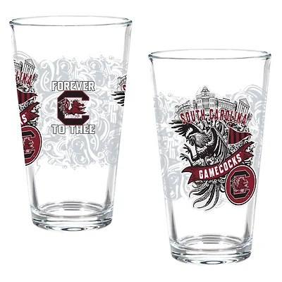 South Carolina Gamecocks Hometown Series 16oz Pint Glass 2-Piece Set with Gift Box
