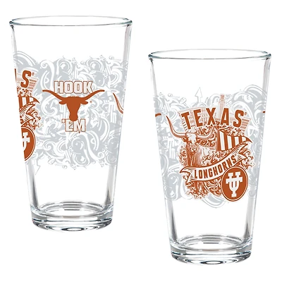 Texas Longhorns Hometown Series 16oz Pint Glass 2-Piece Set with Gift Box