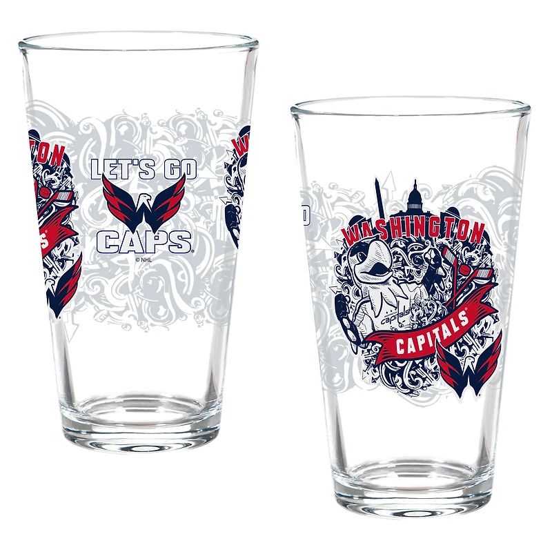 Washington Capitals Hometown Series 16oz Pint Glass 2-Piece Set with Gift Box