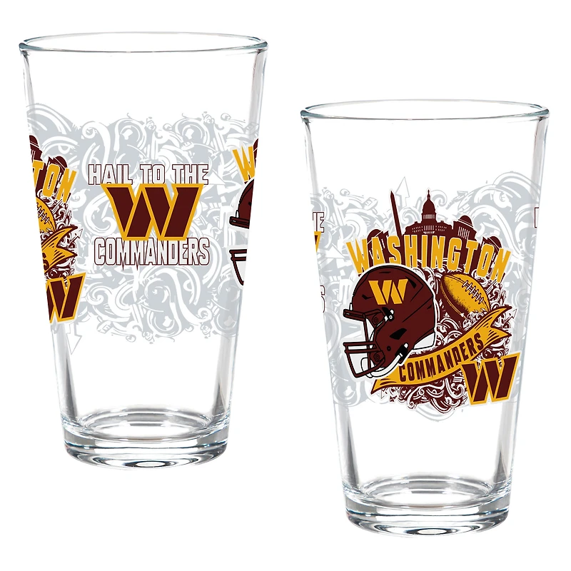 Washington Commanders Hometown Series 16oz Pint Glass 2-Piece Set with Gift Box