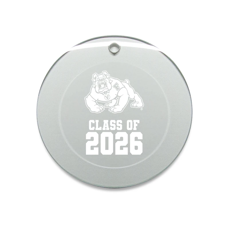 Jardine Fresno State Bulldogs 3.25" Class of 2026 Round Glass Ornament