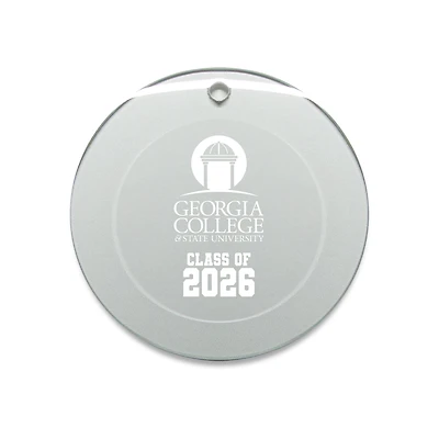 Jardine Georgia College Bobcats 3.25" Class of 2026 Round Glass Ornament