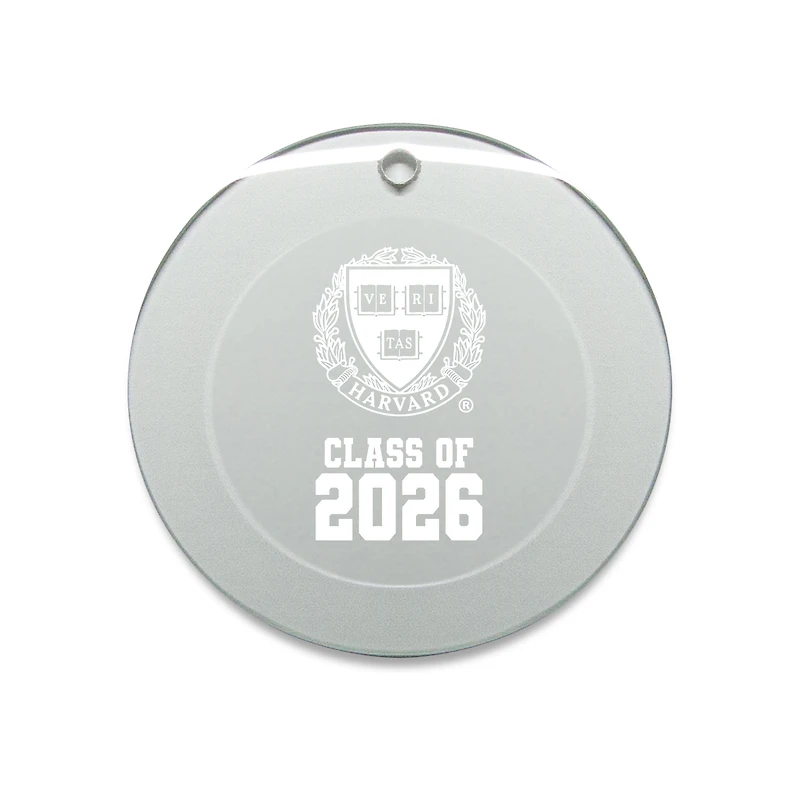 Jardine Harvard Crimson 3.25" Class of 2026 Round Glass Ornament