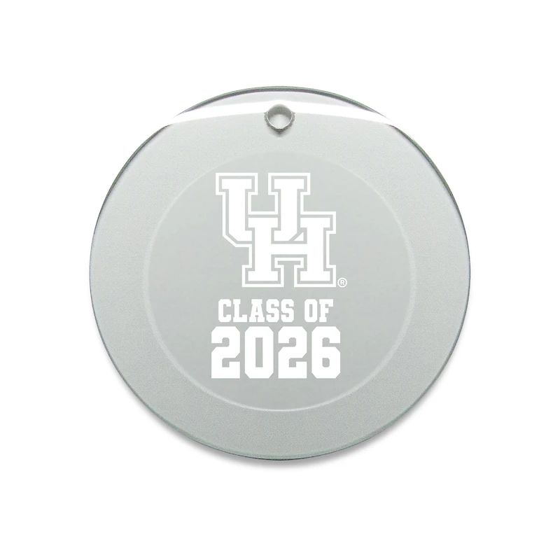 Jardine Houston Cougars 3.25" Class of 2026 Round Glass Ornament