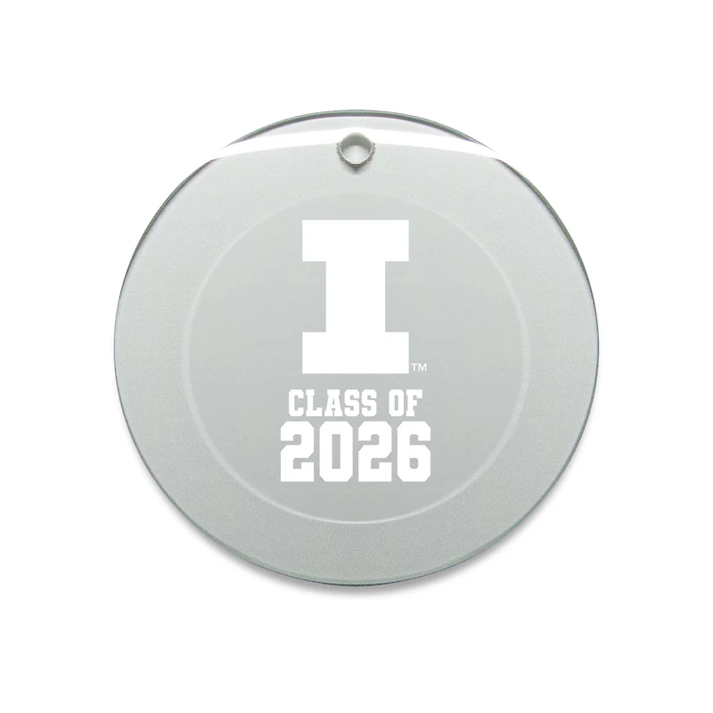 Jardine Illinois Fighting Illini 3.25" Class of 2026 Round Glass Ornament