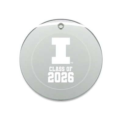 Jardine Illinois Fighting Illini 3.25" Class of 2026 Round Glass Ornament