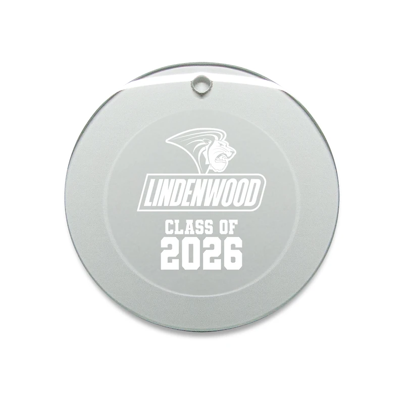 Jardine Lindenwood Lions 3.25" Class of 2026 Round Glass Ornament