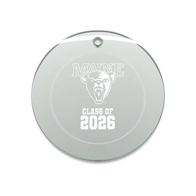 Jardine Maine Black Bears 3.25" Class of 2026 Round Glass Ornament