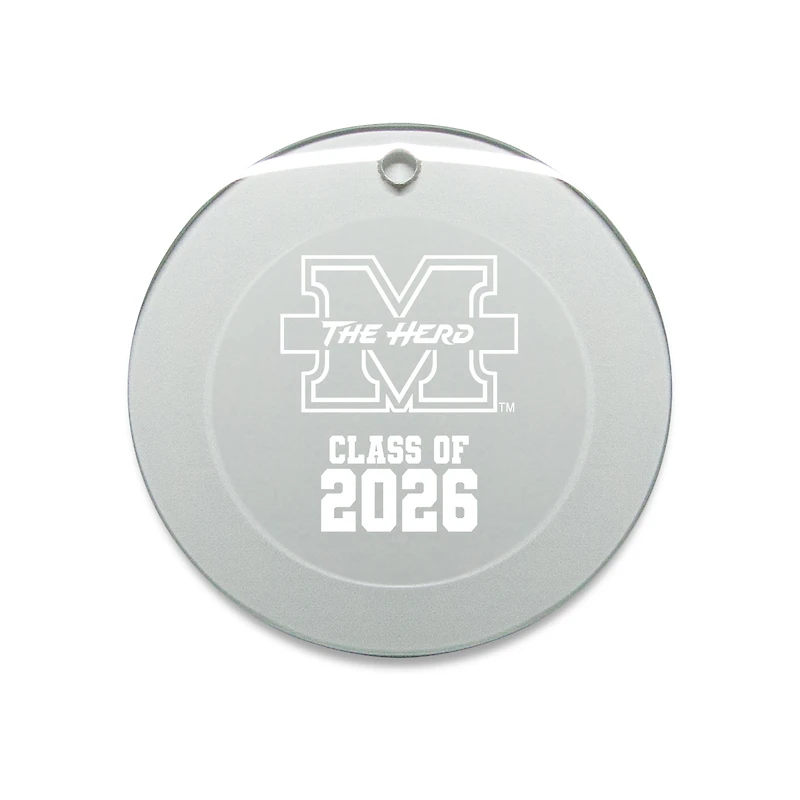 Jardine Marshall Thundering Herd 3.25" Class of 2026 Round Glass Ornament