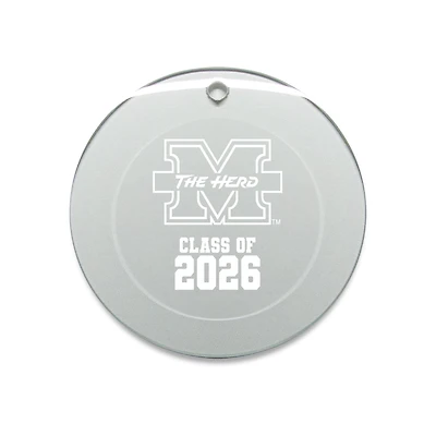 Jardine Marshall Thundering Herd 3.25" Class of 2026 Round Glass Ornament