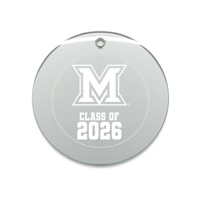 Jardine Miami University RedHawks 3.25" Class of 2026 Round Glass Ornament