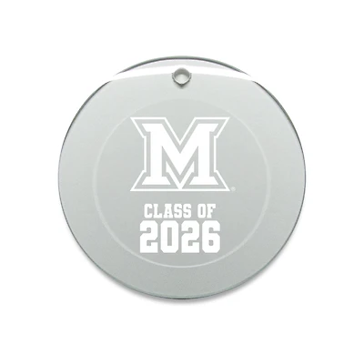 Jardine Miami University RedHawks 3.25" Class of 2026 Round Glass Ornament