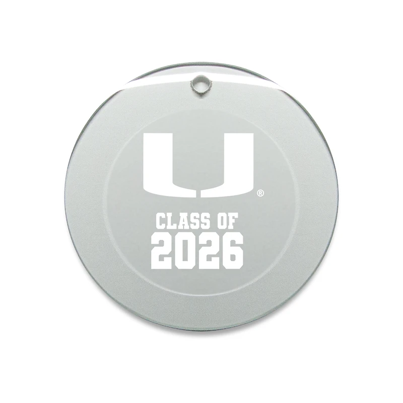 Jardine Miami Hurricanes 3.25" Class of 2026 Round Glass Ornament