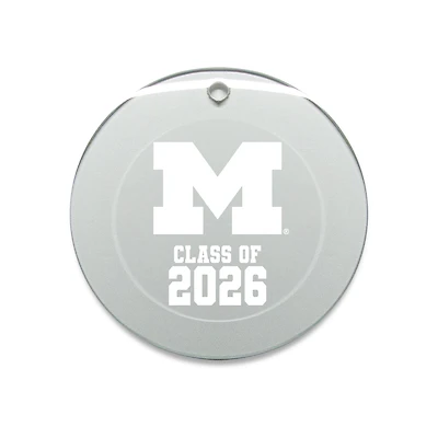 Jardine Michigan Wolverines 3.25" Class of 2026 Round Glass Ornament
