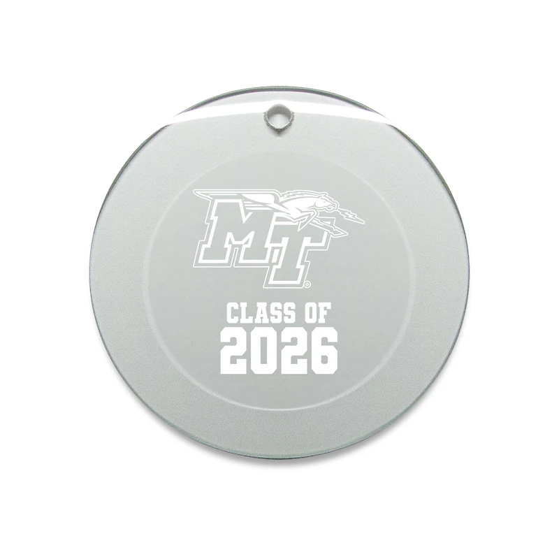Jardine MTSU Blue Raiders 3.25" Class of 2026 Round Glass Ornament