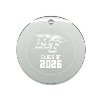 Jardine MTSU Blue Raiders 3.25" Class of 2026 Round Glass Ornament