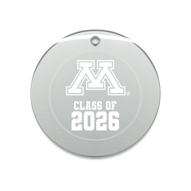 Jardine Minnesota Golden Gophers 3.25" Class of 2026 Round Glass Ornament