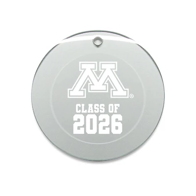 Jardine Minnesota Golden Gophers 3.25" Class of 2026 Round Glass Ornament