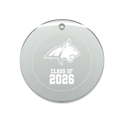 Jardine Montana State Bobcats 3.25" Class of 2026 Round Glass Ornament