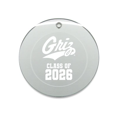 Jardine Montana Grizzlies 3.25" Class of 2026 Round Glass Ornament