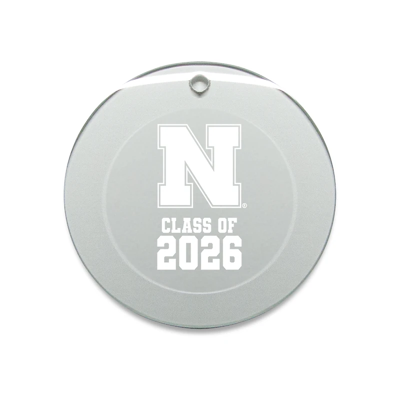 Jardine Nebraska Huskers 3.25" Class of 2026 Round Glass Ornament