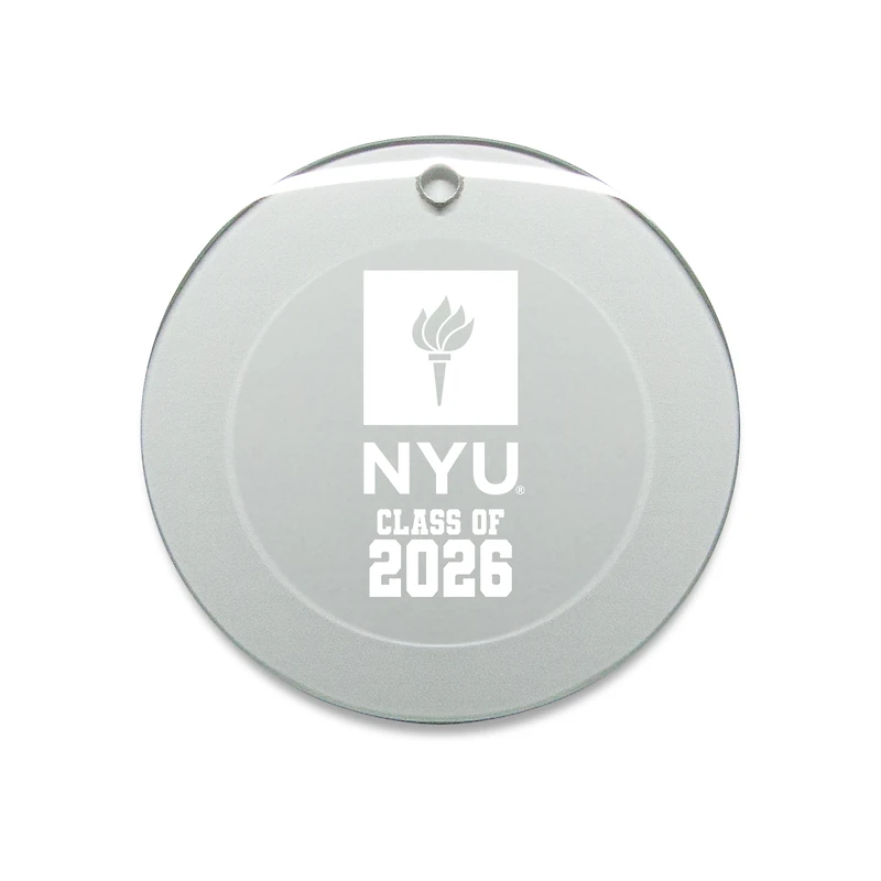 Jardine NYU Violets 3.25" Class of 2026 Round Glass Ornament